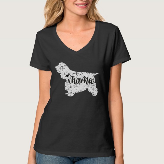 Cocker Spaniel Graphic Paw  for Mum T Shirt (Framsida)