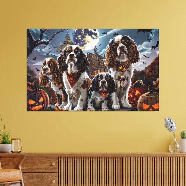 Cocker Spaniel Halloween Kuslig Canvastryck (Insitu (Vardagsrum))