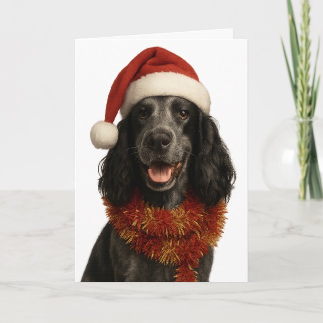 Cocker Spaniel Happy Christmas card Kort (Framsida)