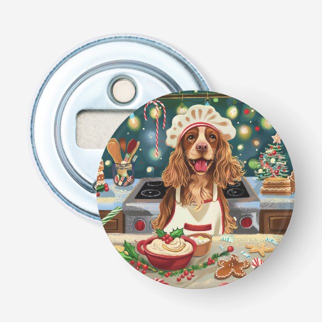 Cocker Spaniel Högbakt på helgdagar: Festlig jul Flasköppnare (Framsidan)
