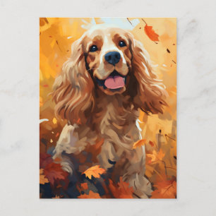 Cocker Spaniel Höst Thanksgiving Vykort