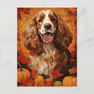 Cocker Spaniel Höst Thanksgiving Vykort