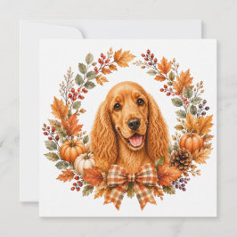 Cocker Spaniel Höstkrans Anteckningskort