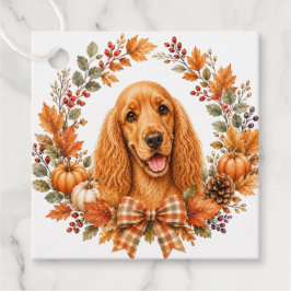 Cocker Spaniel Höstkrans Gåvor Etiketter