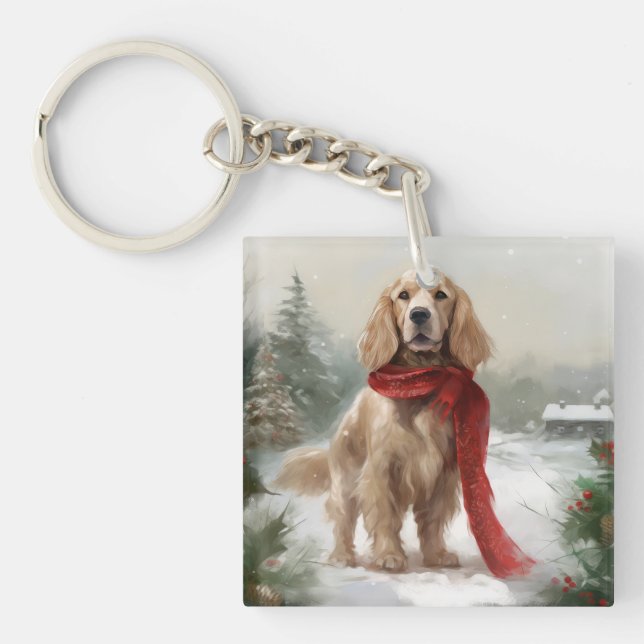 Cocker Spaniel Hund i Snö Jul (Framsidan)