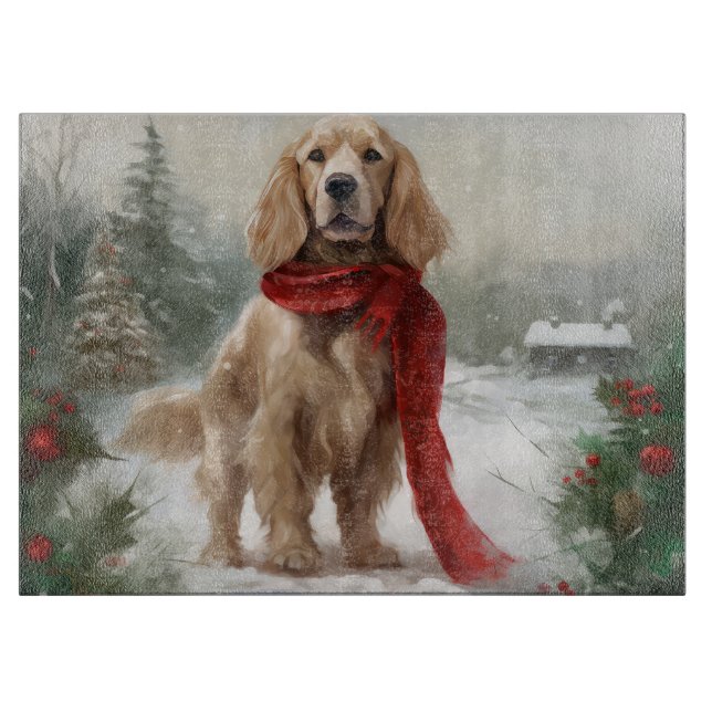 Cocker Spaniel Hund i Snö Jul (Framsidan)