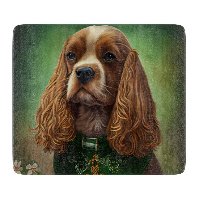 Cocker Spaniel Hund i St. Patrick's Day Klänning (Framsidan)