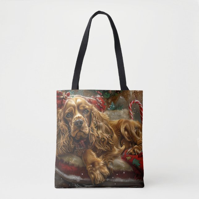 Cocker Spaniel Hund Jul Festlig Tygkasse (Framsida)