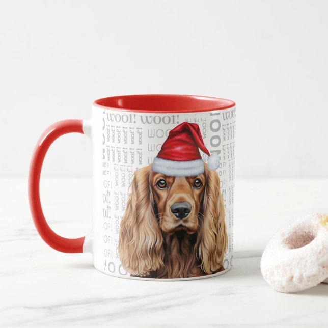 Cocker Spaniel Hund Jultomte Voff Jul Mugg (Med munk)