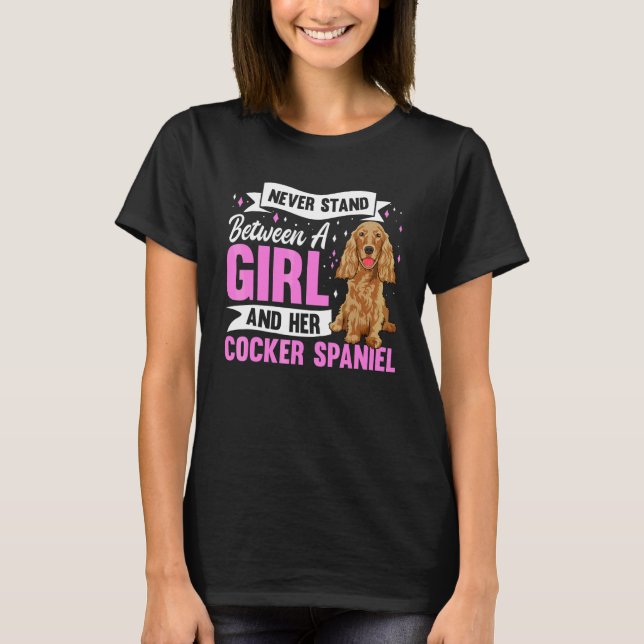Cocker Spaniel Hund Kläder  Cocker Spaniel T Shirt (Framsida)