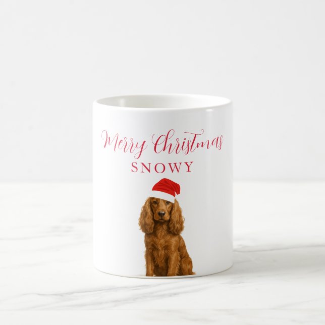 Cocker Spaniel Hund med Tomtehatt Jul Kaffemugg (Center)