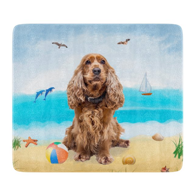 Cocker Spaniel Hund på Strand (Framsidan)
