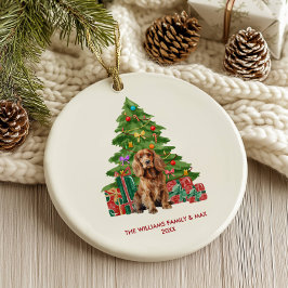 Cocker Spaniel Hund Personlig jul Julgransprydnad Keramik