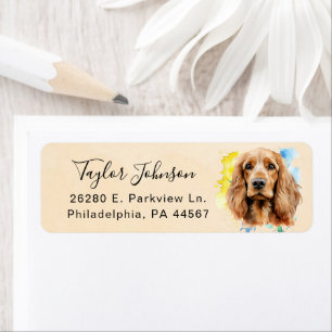 Cocker Spaniel Hund Returadressetikett Returadress Etikett
