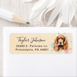 Cocker Spaniel Hund Returadressetikett Returadress Etikett