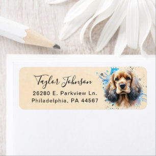 Cocker Spaniel Hund Returadressetikett Returadress Etikett