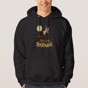 Cocker Spaniel Hund Rid Häxa Hagelgevär Halloween Hoodie