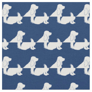 Cocker Spaniel Hund Silhuett Husdjur Marinblå Tyg