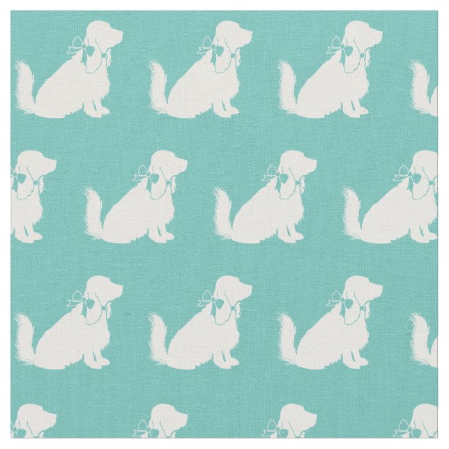 Cocker Spaniel Hund Silhuett Husdjur Teal Tyg (Närbild)
