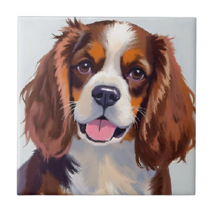 Cocker Spaniel Hund Vattenfärg Husdjur Målning Kakelplatta