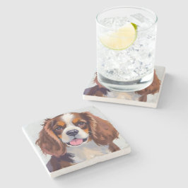 Cocker Spaniel | Hund Vattenfärg Husdjur Målning Stenunderlägg