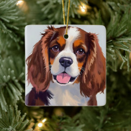 Cocker Spaniel Hundmålning Julgransprydnad Keramik