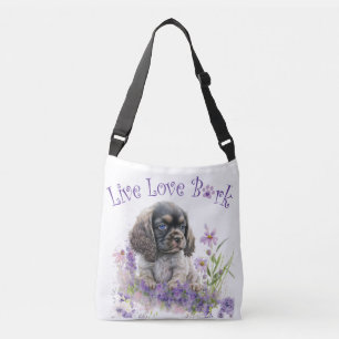 Cocker Spaniel Hundmamma Blommig Axelväska
