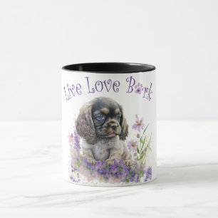 Cocker Spaniel Hundmamma Blommig Mugg