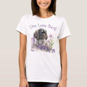 Cocker Spaniel Hundmamma Blommig T Shirt