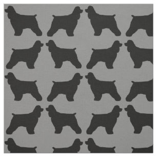 Cocker Spaniel Hundras Silhuetter Mönstrad Tyg
