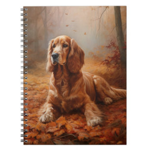 Cocker Spaniel i höstlöv Fall Inspire Anteckningsbok