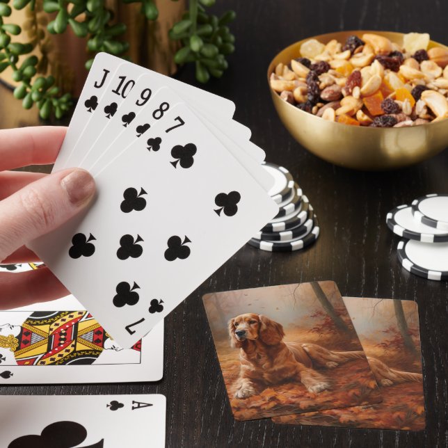 Cocker Spaniel i höstlöv Fall Inspire Casinokort (På plats)