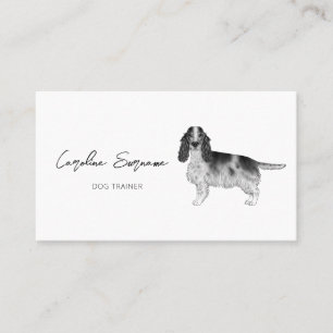 Cocker Spaniel i svart och vitt & Anpassad text Visitkort