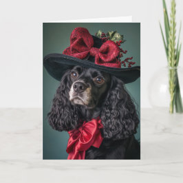 Cocker Spaniel Jul Elegant Viktoriansk Hund Helgkort