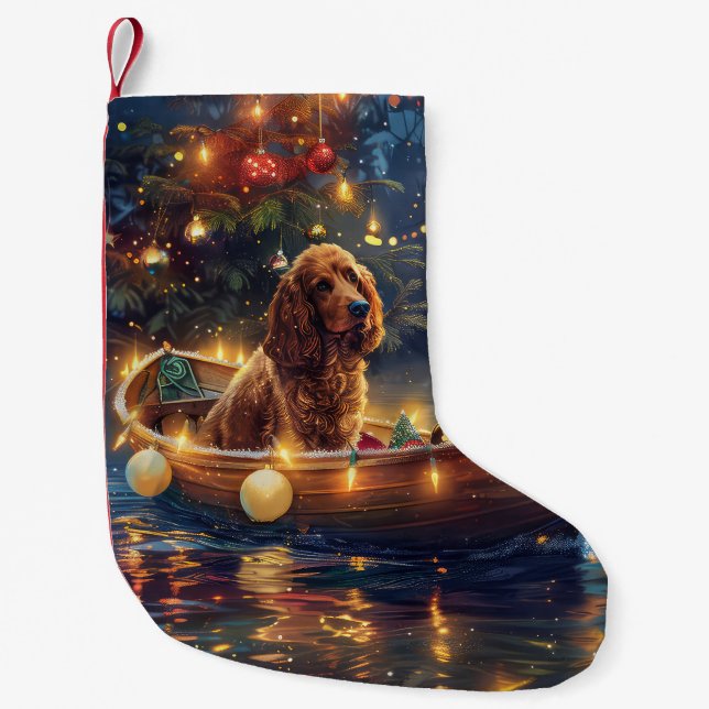 Cocker Spaniel Jul Festlig resa Liten Julstrumpa (Framsidan)