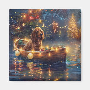 Cocker Spaniel Jul Festlig resa Magnet