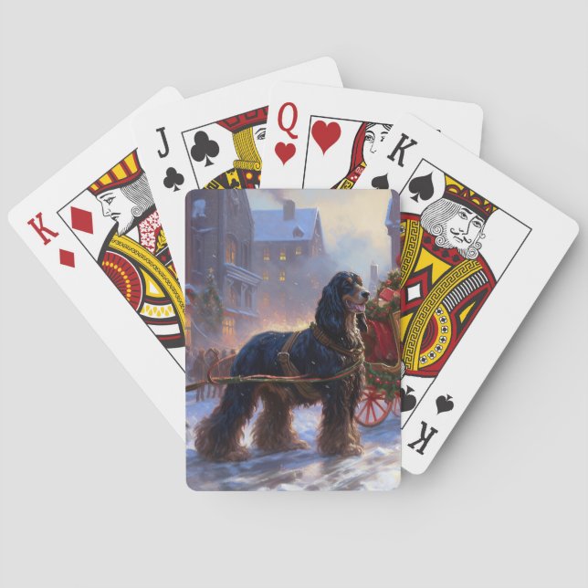 Cocker Spaniel Jul Högtidsperiod Casinokort (Baksidan)