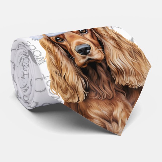 Cocker Spaniel Jul Hundälskare Högtid Slips (Rullad)