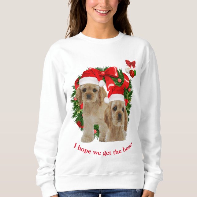 Cocker spaniel-jul t shirt (Framsida)