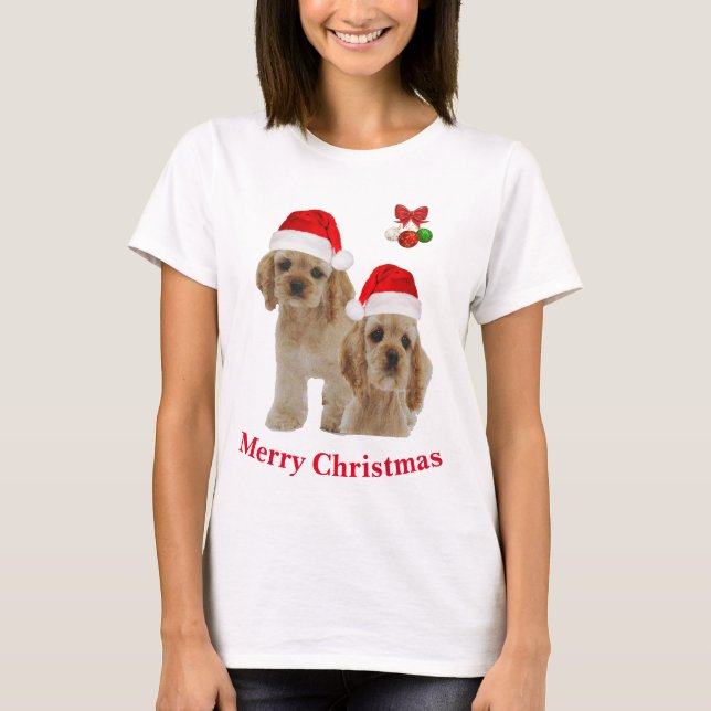 Cocker spaniel-jul t shirt (Framsida)