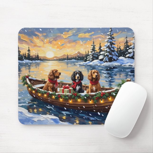 Cocker Spaniel Julbåt Högtid Musmatta (Med mus)