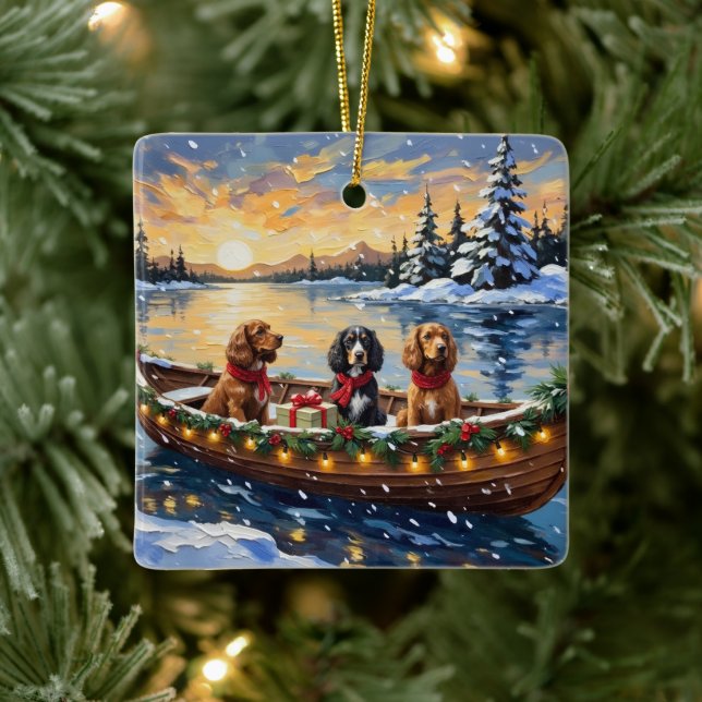 Cocker Spaniel julbåt semester Julgransprydnad Keramik (Träd)
