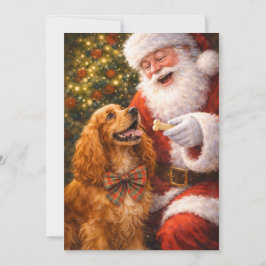 Cocker Spaniel julkort – Charlie med Tomte