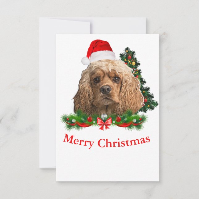 Cocker spaniel julkort tack kort (Framsida)