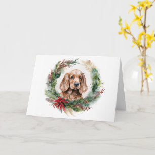 Cocker Spaniel Julkrans Festlig Valp Kort