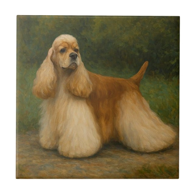 Cocker Spaniel Kakelplatta (Framsidan)