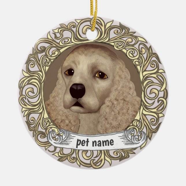 Cocker Spaniel Kärleksminnesornament Julgransprydnad Keramik (Framsidan)
