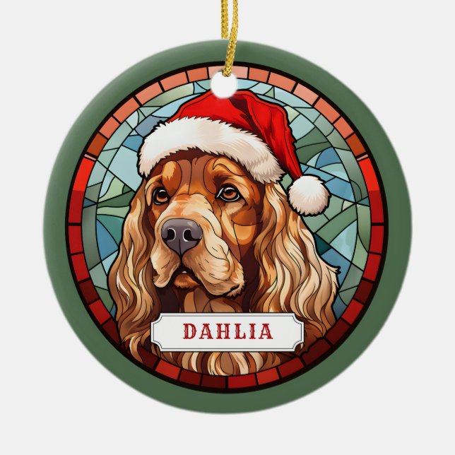 Cocker Spaniel Keramisk Cirkel Ornament (Framsidan)