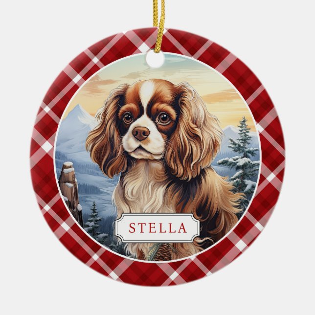 Cocker Spaniel Keramisk Cirkel Ornament (Framsidan)