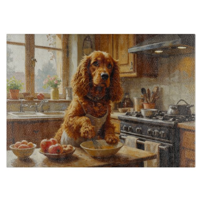 Cocker Spaniel lagar mat i köket (Framsidan)